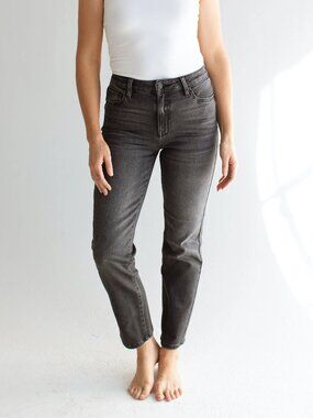 CJLA Chrissy Classic Vintage Jeans Straight Leg Gray Charcoal - Size 9